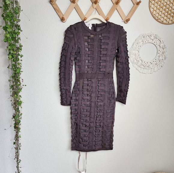 House Of CB Lola Dress In Charcoal Bandage Long-Sleeve Mini NWT Size Sma… - Picture 2 of 7